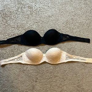 Set of two strapless bras - 34A